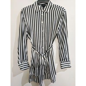 Striped Button-down Tunic